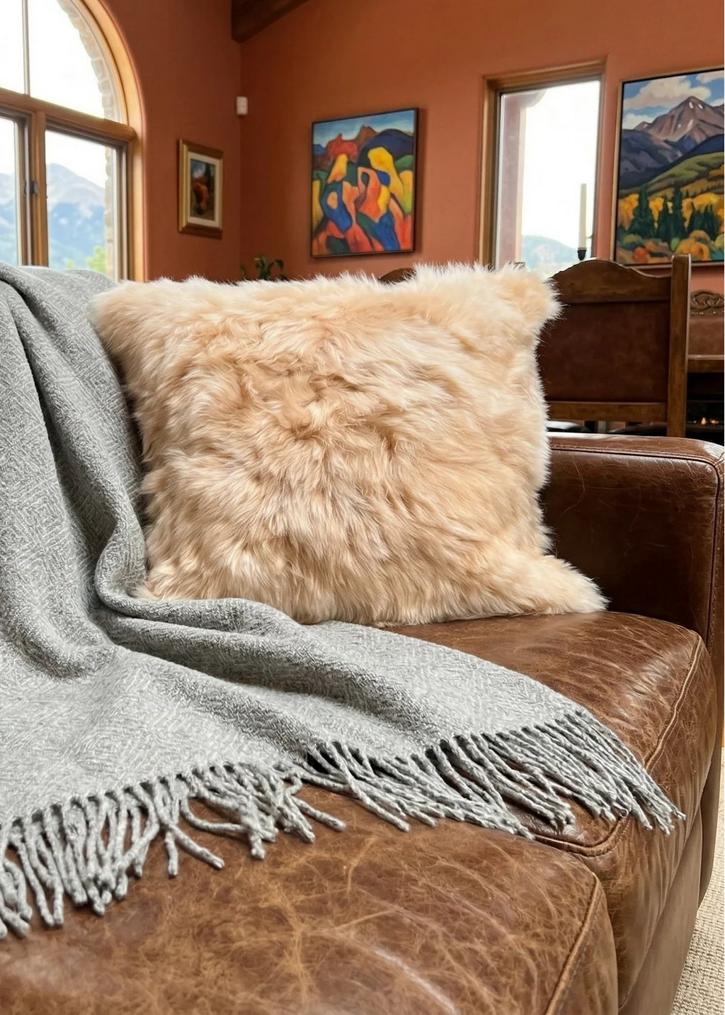 Beige, Fur, Pillow, Alpaca