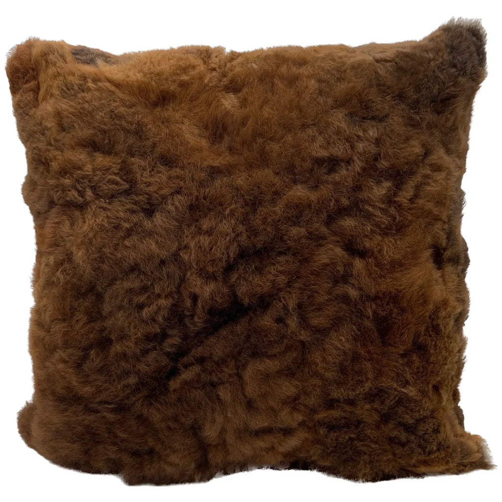 Brown, Alpaca, Fur, Pillow, Home deco